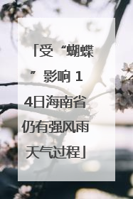 受“蝴蝶”影响 14日海南省仍有强风雨天气过程