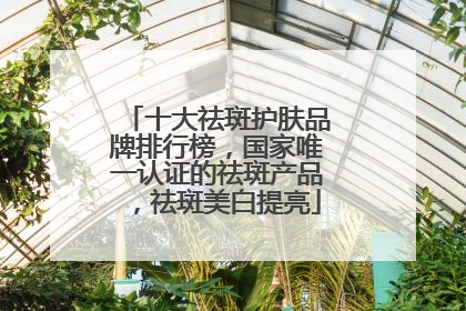 十大祛斑护肤品牌排行榜，国家唯一认证的祛斑产品，祛斑美白提亮