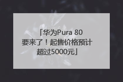 华为Pura 80要来了！起售价格预计超过5000元