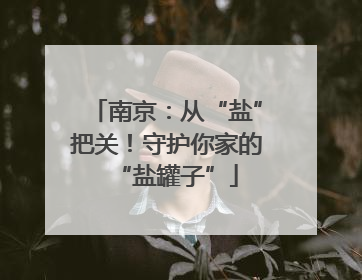 南京：从“盐”把关！守护你家的“盐罐子”