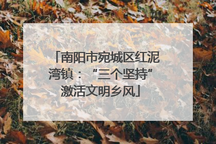 南阳市宛城区红泥湾镇：“三个坚持”激活文明乡风