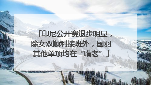 印尼公开赛退步明显，除女双顺利接班外，国羽其他单项均在“啃老”