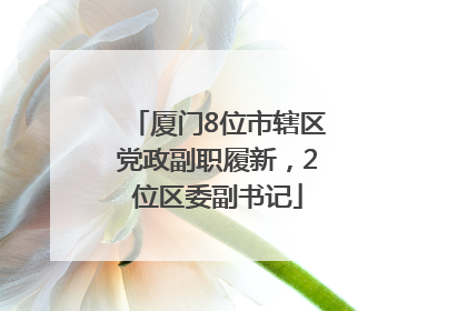 厦门8位市辖区党政副职履新，2位区委副书记
