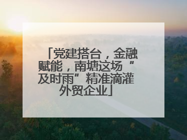 党建搭台，金融赋能，南塘这场“及时雨”精准滴灌外贸企业