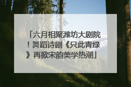 六月相聚潍坊大剧院！舞蹈诗剧《只此青绿》再掀宋韵美学热潮