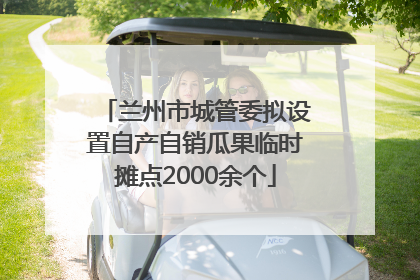 兰州市城管委拟设置自产自销瓜果临时摊点2000余个