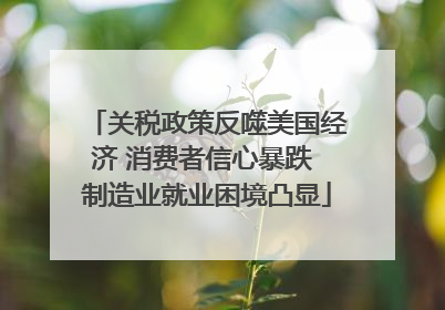 关税政策反噬美国经济 消费者信心暴跌 制造业就业困境凸显