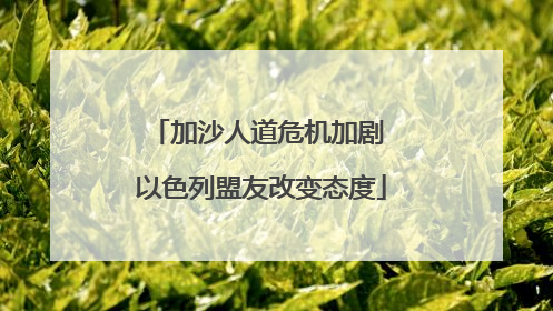 加沙人道危机加剧 以色列盟友改变态度