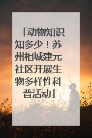 动物知识知多少！苏州相城建元社区开展生物多样性科普活动