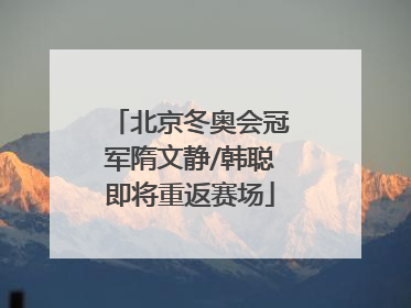 北京冬奥会冠军隋文静/韩聪即将重返赛场