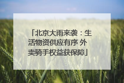 北京大雨来袭：生活物资供应有序 外卖骑手权益获保障