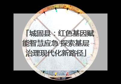 城固县：红色基因赋能智慧应急 探索基层治理现代化新路径