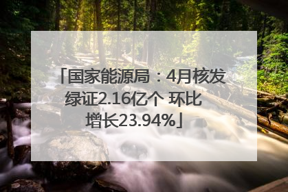 国家能源局：4月核发绿证2.16亿个 环比增长23.94%