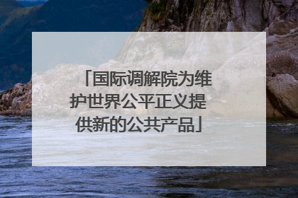 国际调解院为维护世界公平正义提供新的公共产品