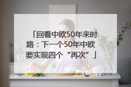 回看中欧50年来时路：下一个50年中欧要实现四个“再次”
