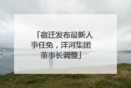 宿迁发布最新人事任免，洋河集团董事长调整