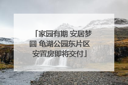 家园有期 安居梦圆 龟湖公园东片区安置房即将交付