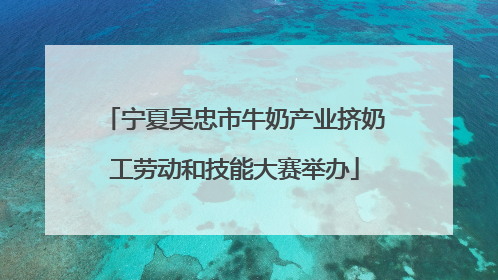 宁夏吴忠市牛奶产业挤奶工劳动和技能大赛举办