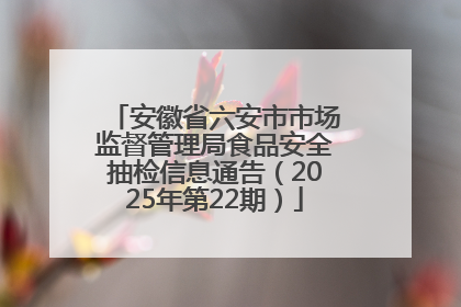 安徽省六安市市场监督管理局食品安全抽检信息通告（2025年第22期）