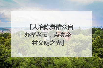 大冶陈贵群众自办孝老节，点亮乡村文明之光