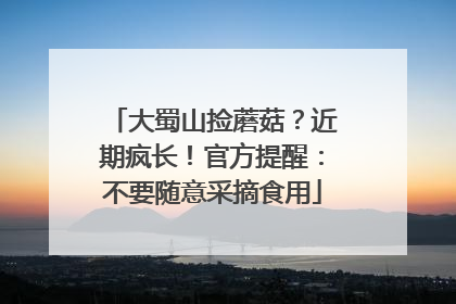 大蜀山捡蘑菇？近期疯长！官方提醒：不要随意采摘食用