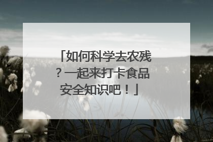 如何科学去农残？一起来打卡食品安全知识吧！