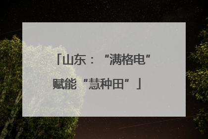 山东：“满格电”赋能“慧种田”