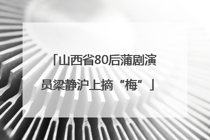 山西省80后蒲剧演员梁静沪上摘“梅”