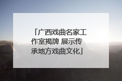 广西戏曲名家工作室揭牌 展示传承地方戏曲文化