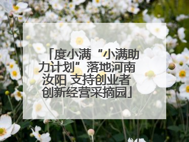度小满“小满助力计划”落地河南汝阳 支持创业者创新经营采摘园