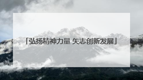 弘扬精神力量 矢志创新发展
