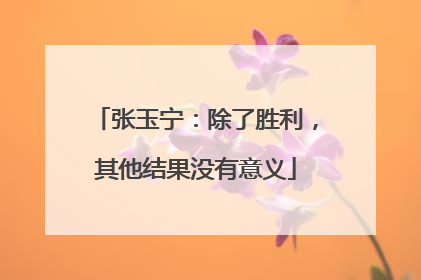张玉宁：除了胜利，其他结果没有意义