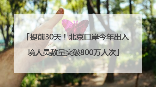 提前30天！北京口岸今年出入境人员数量突破800万人次