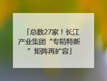 总数27家！长江产业集团“专精特新”矩阵再扩容