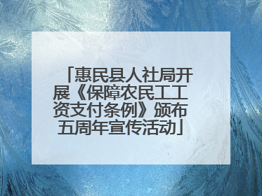 惠民县人社局开展《保障农民工工资支付条例》颁布五周年宣传活动