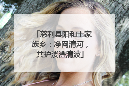慈利县阳和土家族乡：净网清河，共护溇澧清波