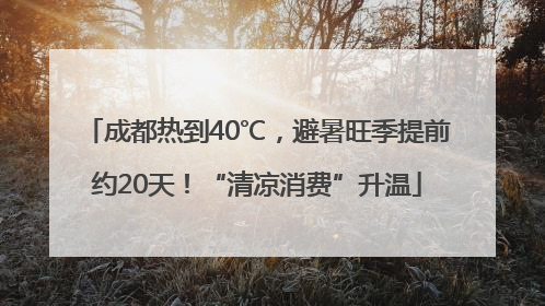 成都热到40℃，避暑旺季提前约20天！“清凉消费”升温