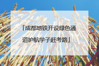 成都地铁开设绿色通道护航学子赶考路