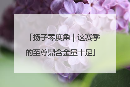 扬子零度角｜这赛季的至尊鼎含金量十足