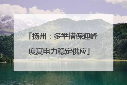 扬州：多举措保迎峰度夏电力稳定供应