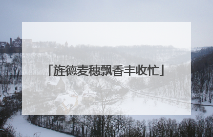 旌德麦穗飘香丰收忙