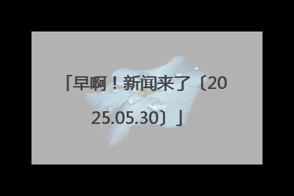 早啊！新闻来了〔2025.05.30〕