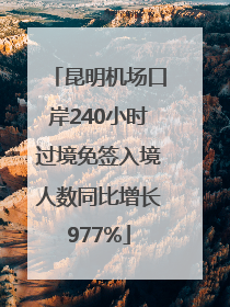昆明机场口岸240小时过境免签入境人数同比增长977%