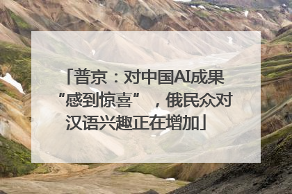 普京：对中国AI成果“感到惊喜”，俄民众对汉语兴趣正在增加