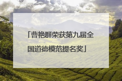 曹艳群荣获第九届全国道德模范提名奖