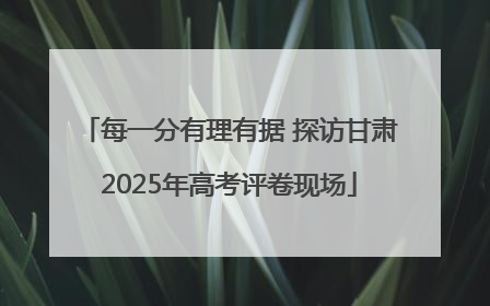 每一分有理有据 探访甘肃2025年高考评卷现场