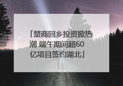 楚商回乡投资掀热潮 端午期间超60亿项目签约湖北