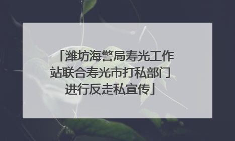 潍坊海警局寿光工作站联合寿光市打私部门进行反走私宣传