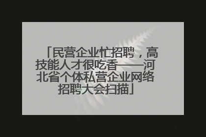 民营企业忙招聘，高技能人才很吃香——河北省个体私营企业网络招聘大会扫描