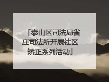泰山区司法局省庄司法所开展社区矫正系列活动